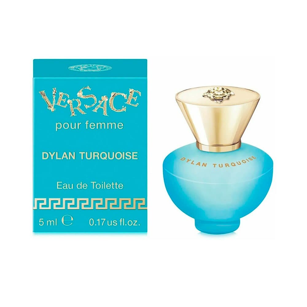 Versace Pour Femme Dylan Turquoise Eau de Toilette Mini | 5 mL (0.17 fl oz) | Citrus, Guava & Musk | Fresh Fruity Floral